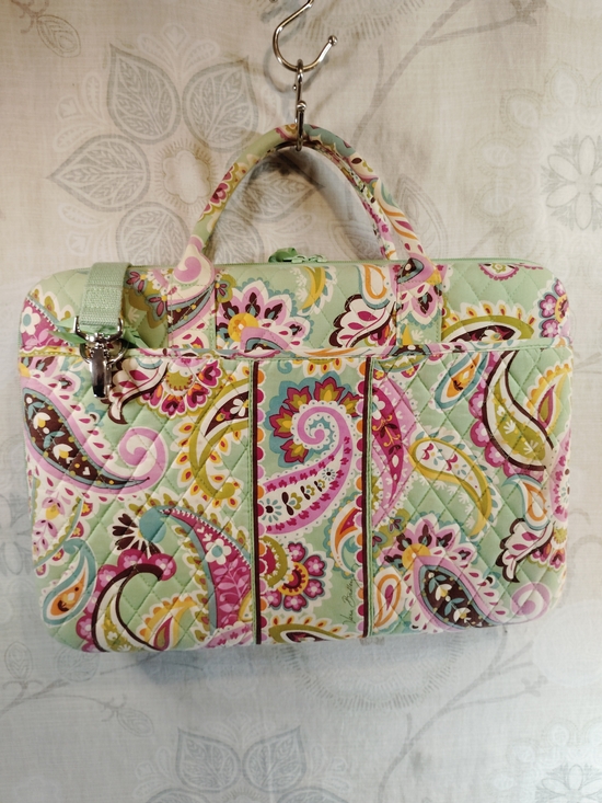 Vera Bradley Handbags - Vera Bradley Quilted Paisley Hardshell Laptop/Messenger bag- Mint, Pink & Yellow